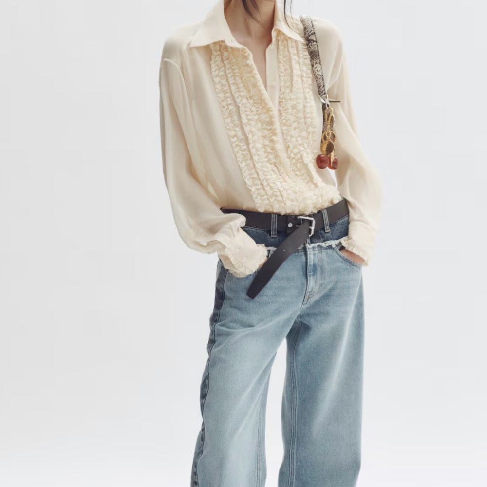 Stella McCartney x H&M silk blend blouse size M